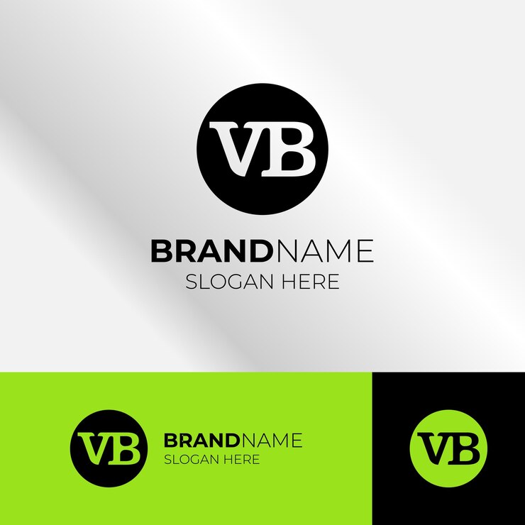 Vector vb logo with brand name and slogan - professional and modern