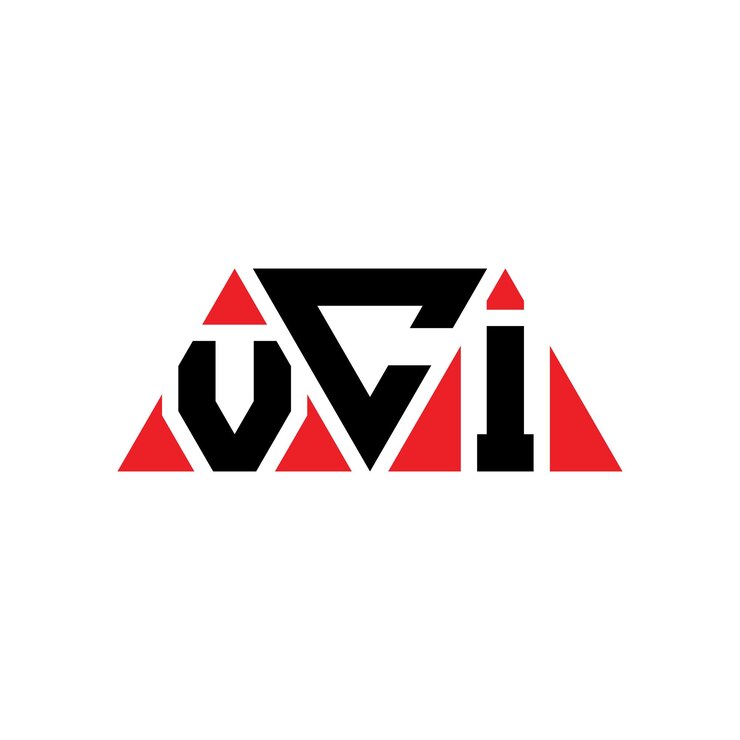 Vector vci diseño de logotipo triangular con forma de triángulo vci diseño del logotipo triángulo monograma vci triángulo vectorial plantilla del logotipo con color rojo vci logo triangular sencillo elegante y lujoso logotipo vci