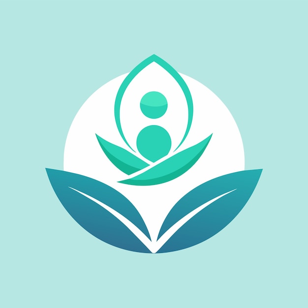 Se ve a una persona dentro de una hoja verde vibrante Produce un símbolo limpio para una aplicación de bienestar Diseño de logotipo vectorial moderno minimalista y simple
