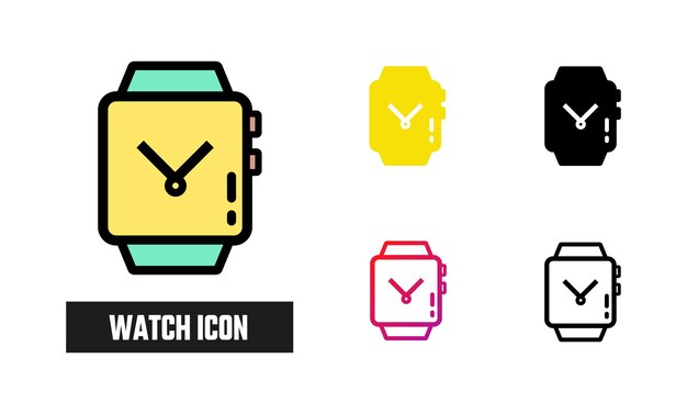 Vea la ilustración vectorial del conjunto de iconos