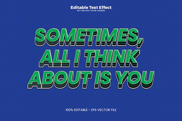 A veces, efecto de texto editable en estilo moderno de tendencia