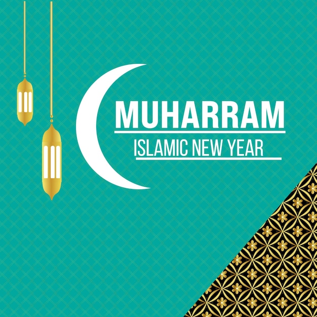 Vector vecteezy afiche de año nuevo islámico dorado de lujo, muharram feliz, ornamental realista, vector