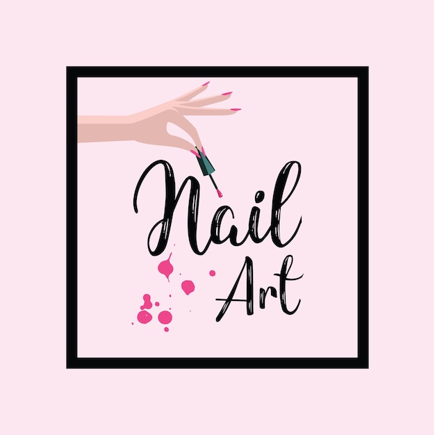 Vecteur gratis de logo nail art studio