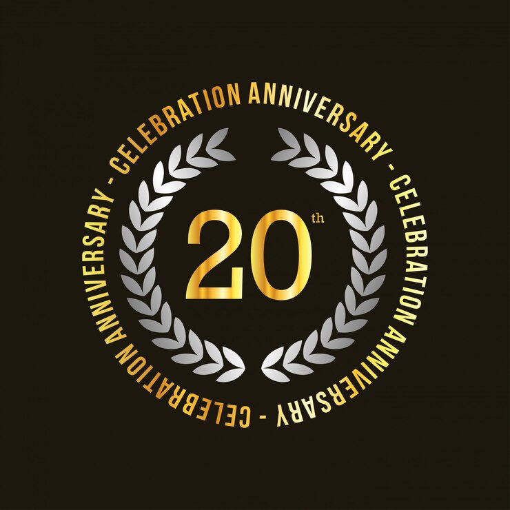 Vector vector de 20 años de celebraciones