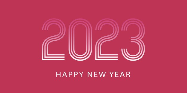 Vector 2023 banner de año nuevo Viva Magenta 181750 color del año 2023 Viva magenta fondo de moda y texto rayado Gradiente feliz año nuevo texto