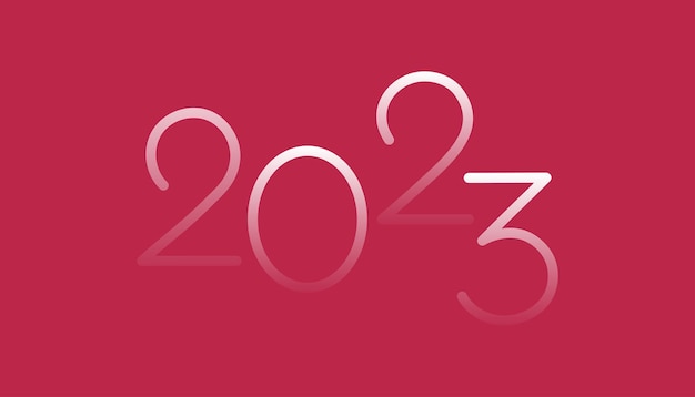 Vector 2023 números de año nuevo color del año 2023 ilustración viva magenta