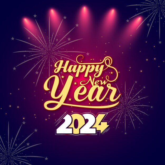 vector 2024 feliz año nuevo con fondo de lujo