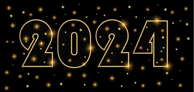 Vector 2024 feliz diseño de año nuevo