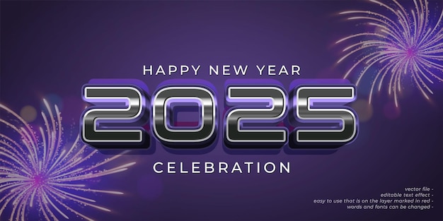 Vector 2025 celebración de las vacaciones de banner de año nuevo