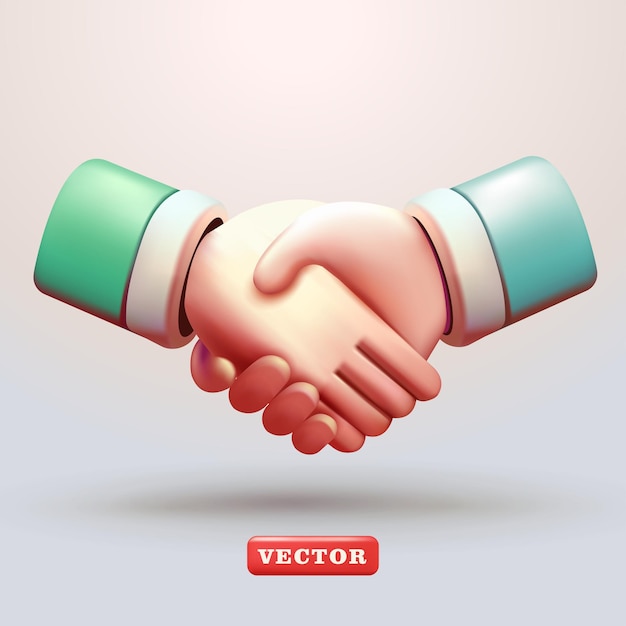 Vector 3D de apretón de manos Perfecto para ferias de empleo de negocios y redes