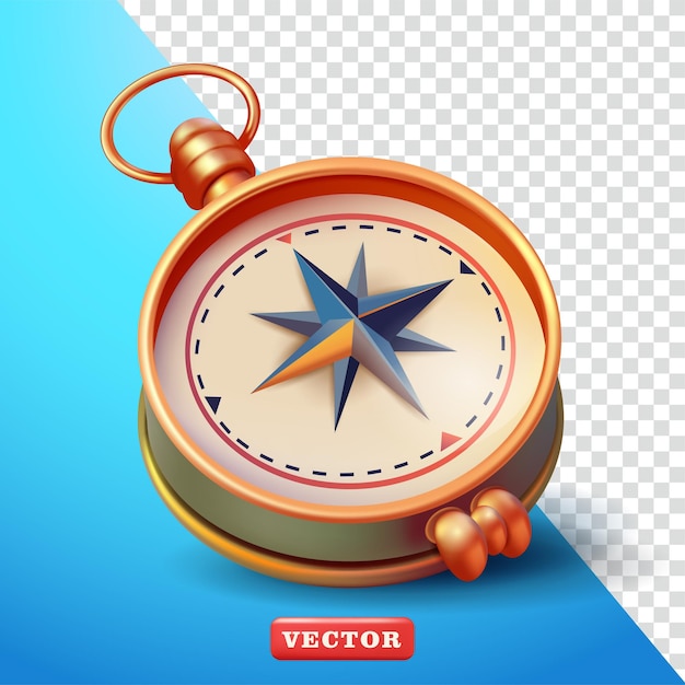 Vector 3D de brújula antigua adecuado para elementos de diseño y elementos de juego