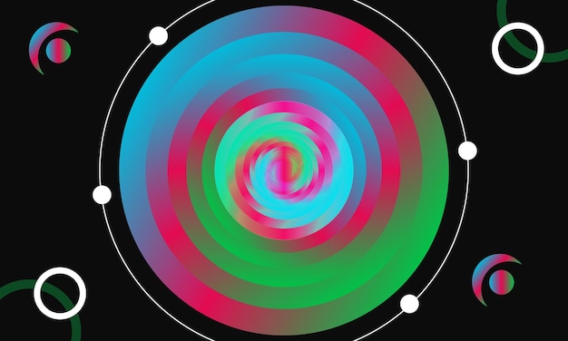 Vector 3D diseño de páginas web de fondo con gradiente rosa circular de fondo con patrón de gradiente de luz de fondo