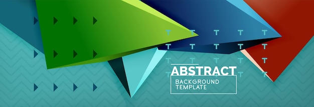 Vector 3d formas triangulares fondo abstracto origami plantilla futurista con líneas