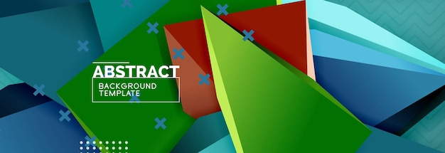 Vector 3d formas triangulares fondo abstracto origami plantilla futurista con líneas