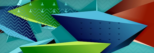 Vector 3d formas triangulares fondo abstracto origami plantilla futurista con líneas