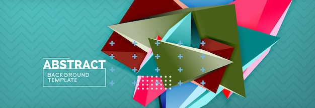 Vector 3d formas triangulares fondo abstracto origami plantilla futurista con líneas