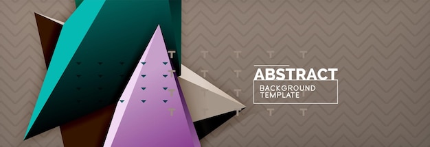 Vector 3d formas triangulares fondo abstracto origami plantilla futurista con líneas
