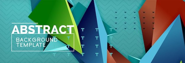 Vector 3d formas triangulares fondo abstracto origami plantilla futurista con líneas