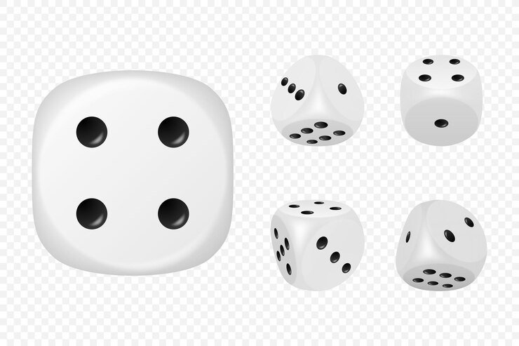 Vector vector 3d juego realista dados blancos con puntos negros colocados en diferentes posiciones juegos de juego aislados diseño de casino póquer de mesa juegos de mesa cubos realistas con números aleatorios bordes redondeados