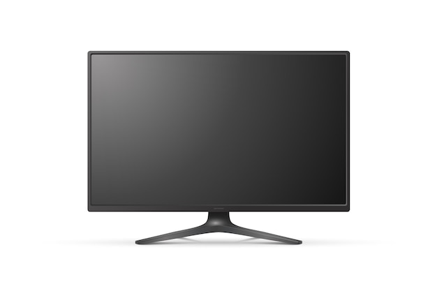Vector 3D pantalla de TV moderna realista minimalista elegante panel LCD con marco de TV LED