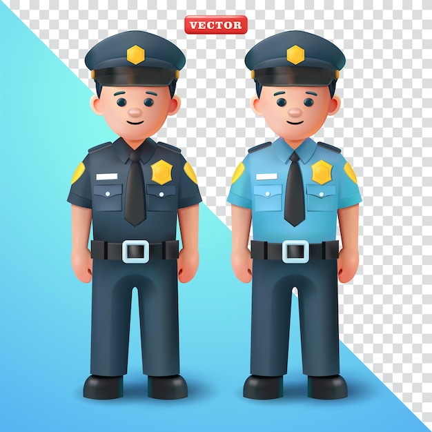 Vector 3D policial adecuado para elementos de diseño