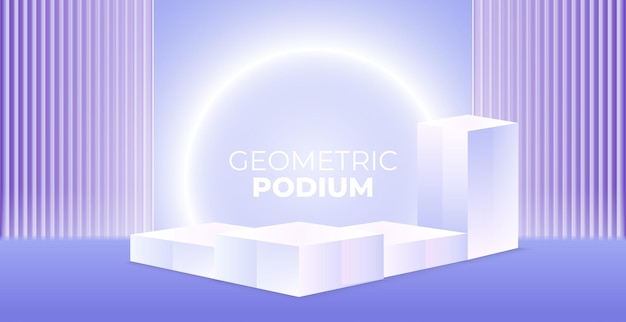 vector 3d producto geométrico podio con aura
