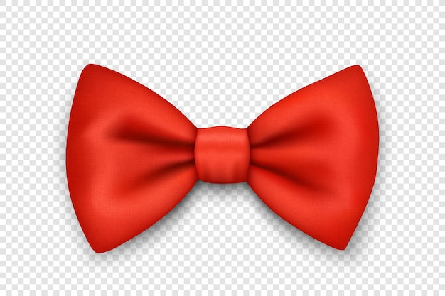 Vector vector 3d realista rojo textura pajarita icono primer plano aislado seda brillante pajarita corbata caballero mockup diseño plantilla pajarita para hombre hombres moda día del padre vacaciones