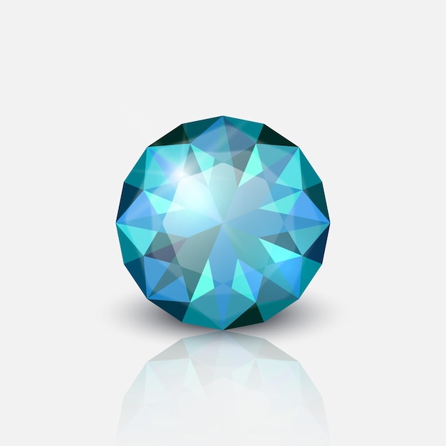 Vector, 3d, realista, transparente, piedra preciosa, diamante, cristal, diamante artificial, icono, primer plano, aislado, blanco, joyería, concepto, diseño, plantilla Clipart