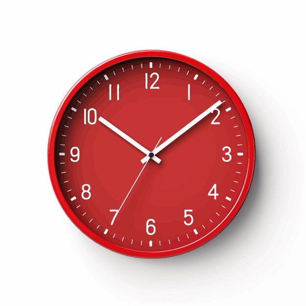 Vector vector_3d_realistic_simple_round_red_wall_office_clock (horario de la oficina)