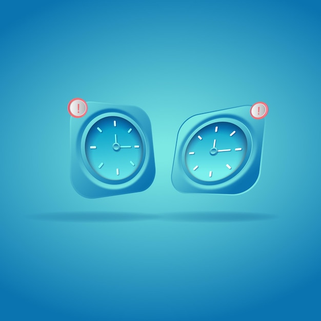 Vector vector 3d reloj despertador ilustración vectorial