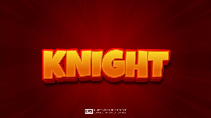 Vector vector 3d texto caballero fuente de efecto de texto editable