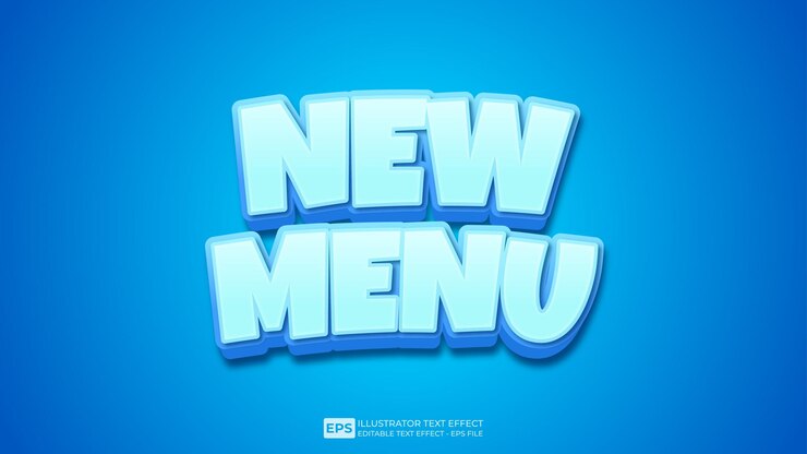 Vector vector 3d texto editable efecto de texto nuevo menú