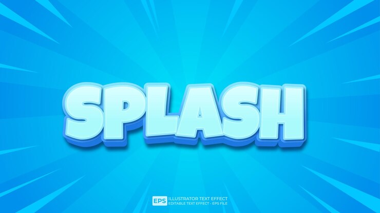 Vector vector 3d texto splash fuente de efecto de texto editable.