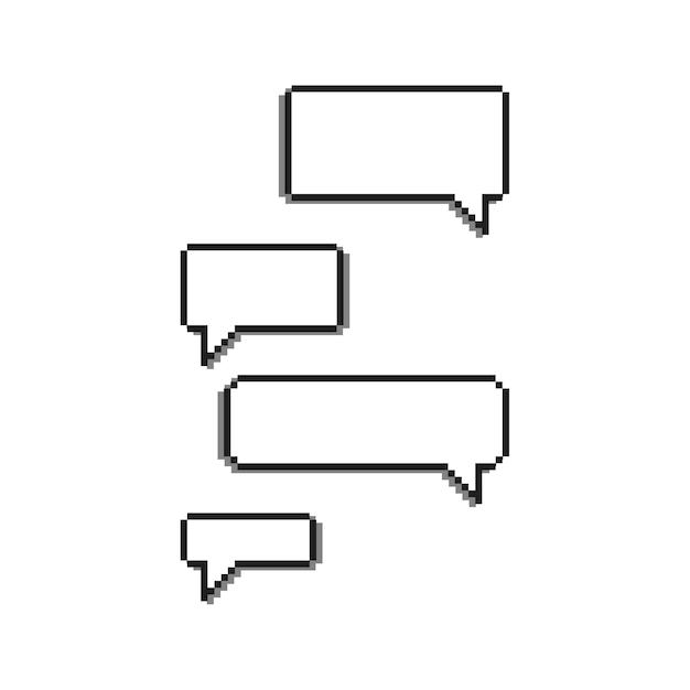 Vector de 8 bits pixel discurso burbujas conjunto