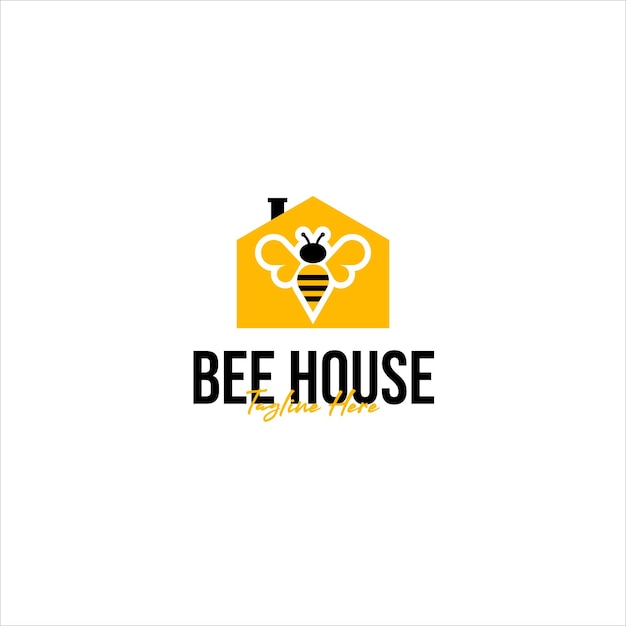 Vector abeja casa logo diseño concepto ilustración idea