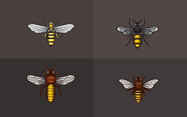 Vector de abeja para logotipo e ilustración.