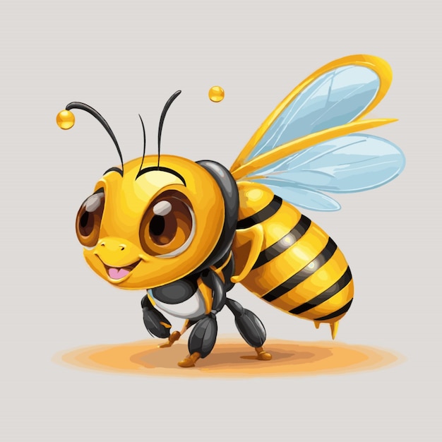 Vector vector de abeja sobre un fondo blanco