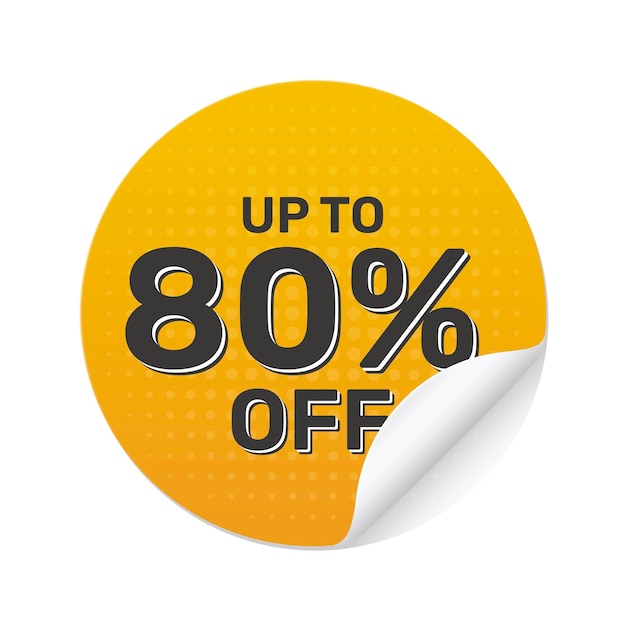 Vector Abstract Circle Sale Sticker amarillo con un 80% extra de descuento en tiempo limitado