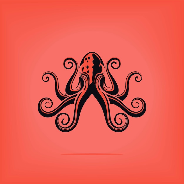 Vector vector abstract kraken head vector logotipo diseño gráfico creativo de la cara