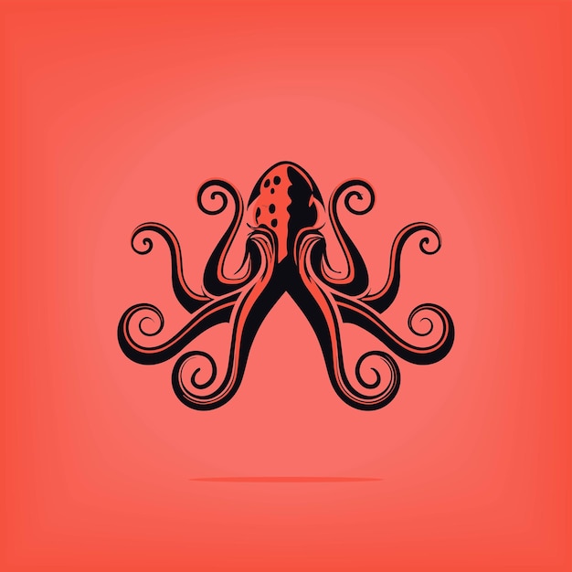 Vector Abstract Kraken Head Vector Logotipo Diseño gráfico creativo de la cara