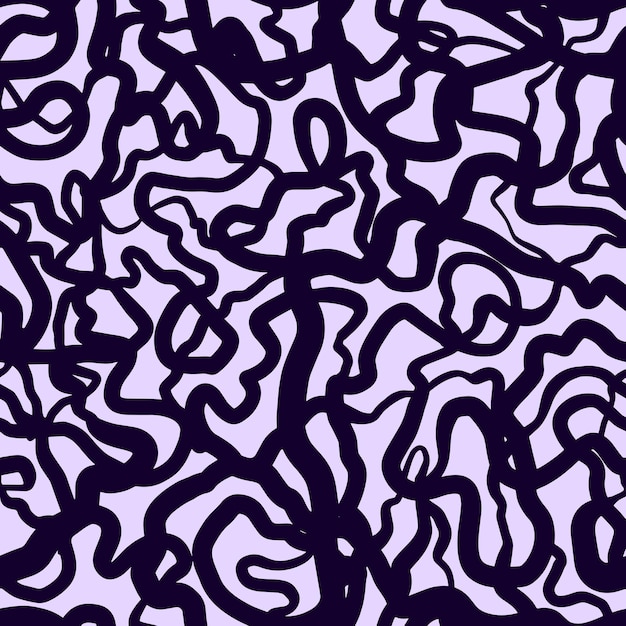 Vector abstract seamless scribble pattern Random chaotic lines Background with quirky lines