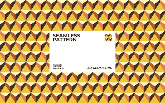 Vector abstracto 3d geométrico de patrones sin fisuras isométrico fondo moderno amarillo
