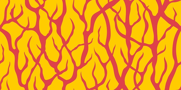VECTOR ABSTRACTO BANDERA AMARILLA INCONSÚTIL CON MATORRALES ROSADOS DE RAMAS DE ÁRBOLES