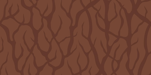 Vector vector abstracto bandera marrón claro inconsútil con espesores marrones de ramas de árboles