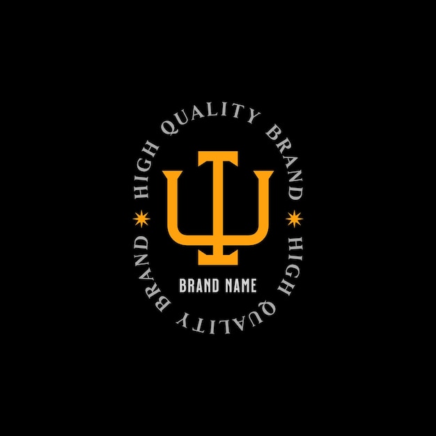 Vector abstracto círculo de lujo sello letra iu logotipo