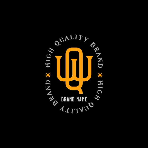 Vector abstracto círculo de lujo sello letra qw logotipo