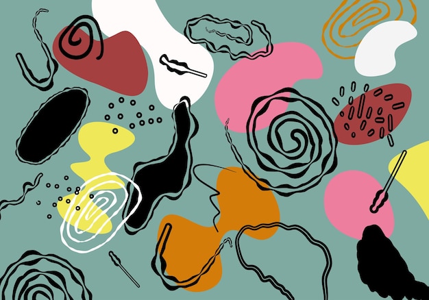 Vector abstracto dibujado a mano colorido fondo de collage