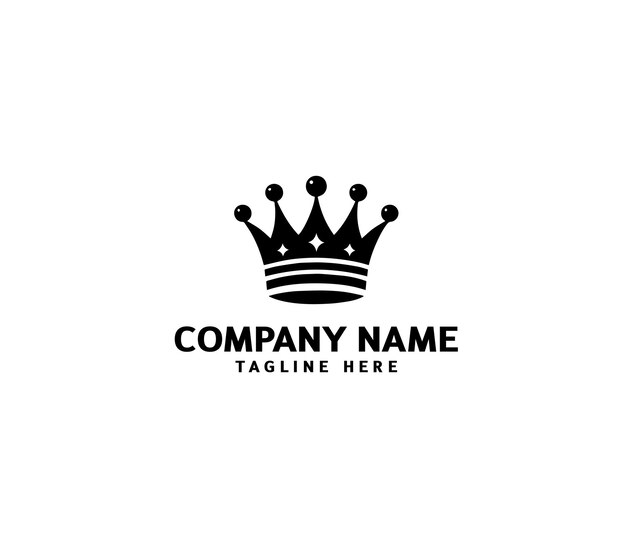 Vector abstracto diseño del logotipo de la corona de los reyes logotipo vectorial de la corona signo de elemento moderno símbolo de lujo real