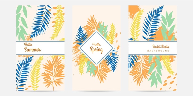 Vector abstracto fondo floral primavera verano primavera floral floral colorido colorido plantilla de las redes sociales
