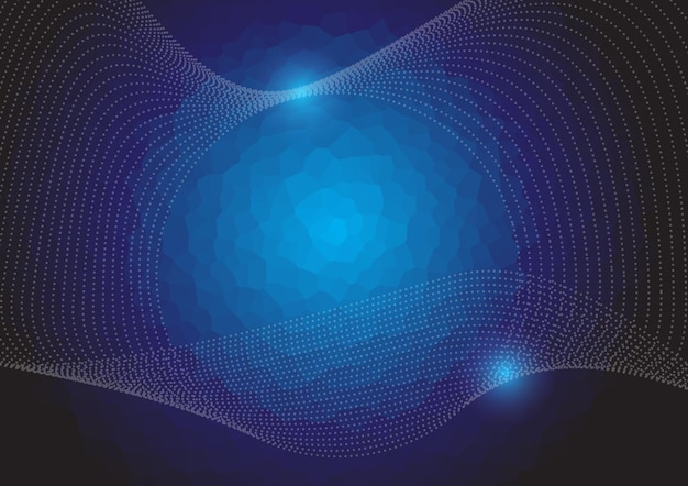 Vector abstracto bajo fondo poli con luz de sombra azul